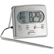 All-Clad Specialty Stainless Steel Kitchen Gadgets Oven Probe Thermometer with LCD Kitchen Tools, Kitchen Hacks Silver