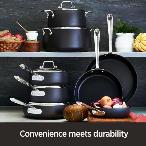  All-Clad HA1 Hard Anodized Nonstick Griddle 13x20 Inch Oven Broiler Safe 500F Pots and Pans, Cookware Black