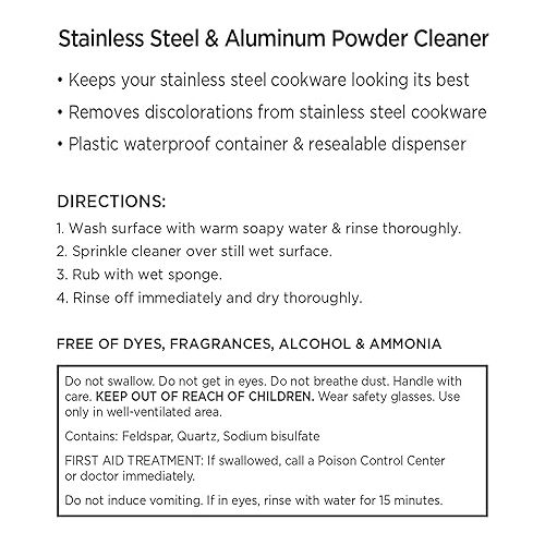  All-Clad Specialty Powder Stainless Steel Cleaner and Polish 12 Ounce Pots and Pans, Cookware White