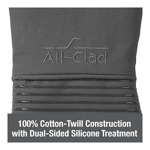  All-Clad Silicone Oven Mitts: Heat Resistant up to 500 Degrees - 100% Cotton & Silicone, 14