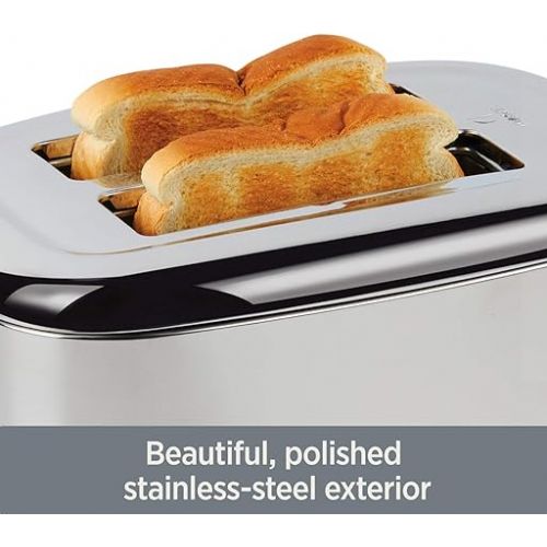  All-Clad Electrics Stainless Steel Toaster 2 -lice LED display, Removable crumb try, 6-Browing levels, Wide and self-centering slots, Waffles, Bagels, Bread, Silver