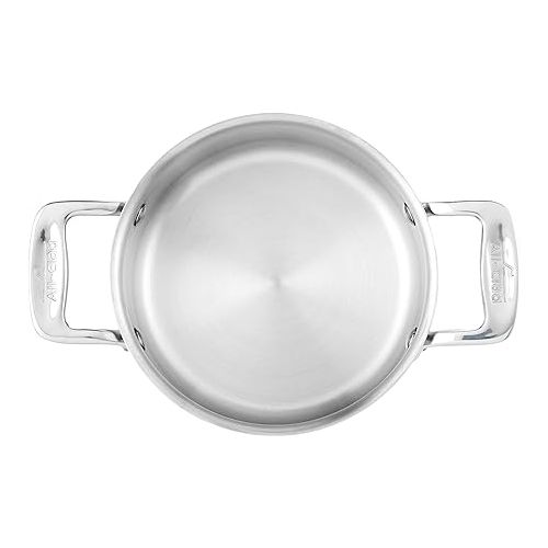  All-Clad Specialty Stainless Steel Ramekin with Lid 2 Piece Oven Broiler Safe 600F Pots and Pans, Cookware Silver