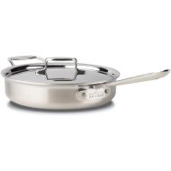 All-Clad BD55403 D5 Brushed Stainless Steel 5-ply Bonded Cookware, Saute Pan with lid, 3 quart, Silver