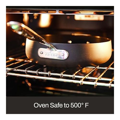  All-Clad HA1 Hard Anodized Nonstick Griddle 11x11 Inch Oven Broiler Safe 500F, Lid Safe 350F Pots and Pans, Cookware Black