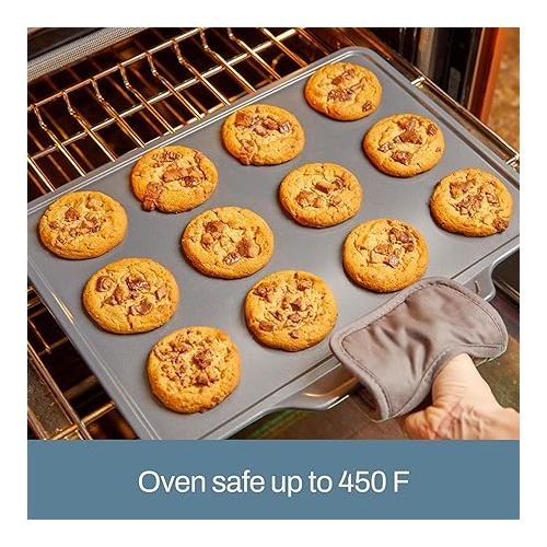  All-Clad Pro-Release Nonstick Bakeware Cookie Sheet Pan 17x11.75 Inch Oven Safe 450F Half Sheet, Cookie Sheet, Muffin Pan, Cooling & Baking Rack, Round Cake Pan, Loaf Pan, Baking Pan Grey