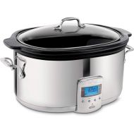 All-Clad Electrics Stainless Steel and Ceramic Slow Cooker with Insert and Lid 6.5 Quart Nonstick 320 Watts Oval Shaped, Programmable, Dishwasher Safe