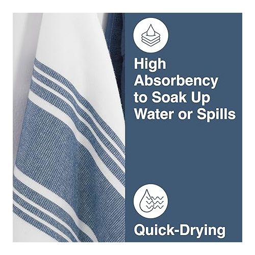  All-Clad Dual-Purpose Kitchen Towels: Highly Absorbent, Super Soft Long Lasting - 100% Cotton, 17