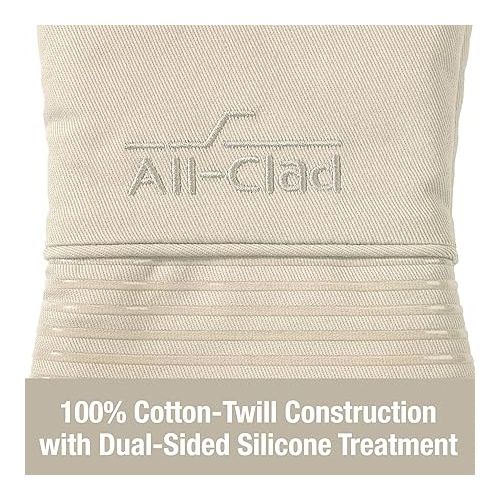  All-Clad Premium Silicone Oven Mitt: Heat Resistant to 500 Degrees - 100% Cotton & Silicone, 14