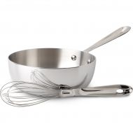 All-Clad Tri-Ply Stainless Steel Saucier with Whisk, 2 Quart