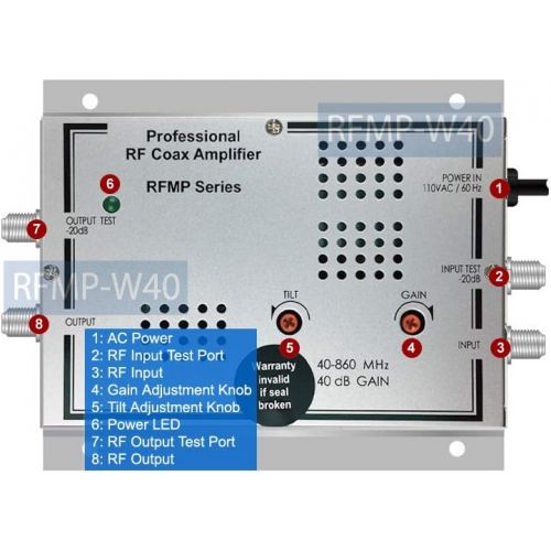  [아마존베스트]AllAboutAdapters Premium Coax RF CATV Signal Distribution Amplifier with High 40dB Gain for Commercial Use