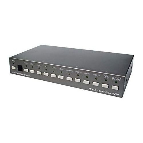 AllAboutAdapters 10 In 1 Out AnalogDigital Video To HDMI Converter Switcher With IR Remote RS232
