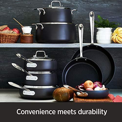  All-Clad Hard Anodized Nonstick Fry Pan Cookware Set, 10 inch and 12 inch Fry Pan, 2 Piece, Black