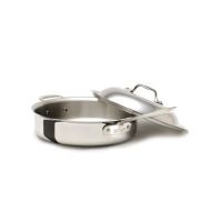 All-Clad 8701004085 Stainless Steel Tri-Ply Dishwasher Safe Saute and Simmer Pan/Cookware, 3-Quart, Silver