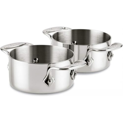  All-Clad 59914 Stainless Steel Dishwasher Safe 0.5-Quart Soup / Souffle Ramekins Cookware Set, 2-Piece, Silver