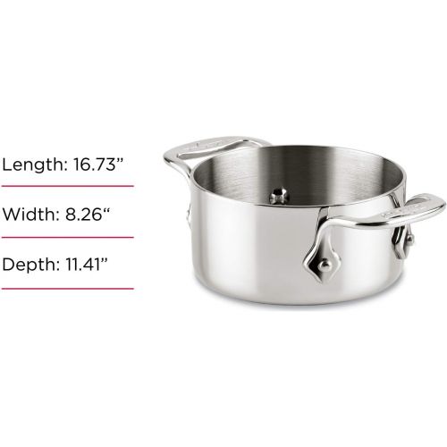  All-Clad 59914 Stainless Steel Dishwasher Safe 0.5-Quart Soup / Souffle Ramekins Cookware Set, 2-Piece, Silver