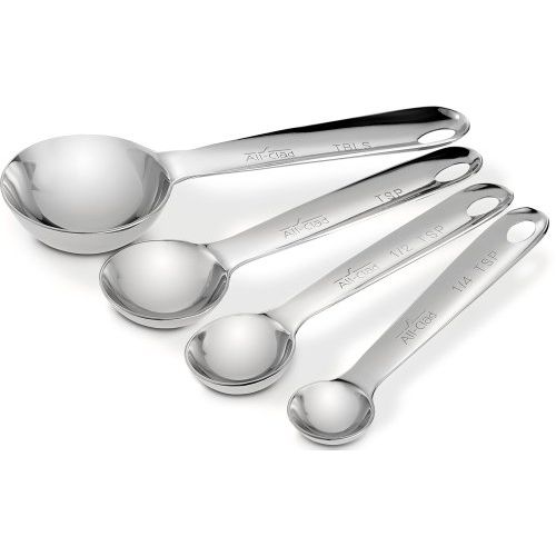  All-Clad 59918 Stainless Steel Measuring Spoon Set, 4-Piece, Silver