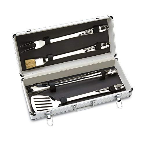  All-Clad T147 Stainless Steel BBQ Tool Cookware Set, 4-Piece, Silver