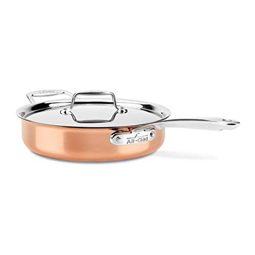  All-Clad Copper C4403 C4 3 Qt. Sautepan with Lid, Cookware