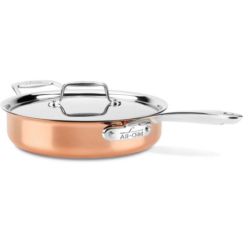  All-Clad Copper C4403 C4 3 Qt. Sautepan with Lid, Cookware