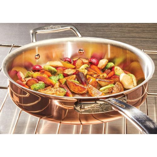  All-Clad Copper C4403 C4 3 Qt. Sautepan with Lid, Cookware