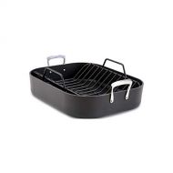 All-Clad E87599 Hard Anodized Aluminum Scratch Resistant Nonstick Anti-Warp Base 16-Inch by 13-Inch Large Roaster Roasting Pan with Nonstick Rack/Cookware, Black
