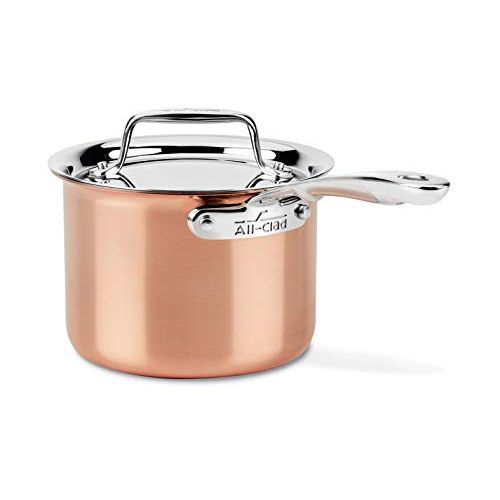  All-Clad Copper C4202 C4 2 Qt. Saucepan with Lid, Cookware