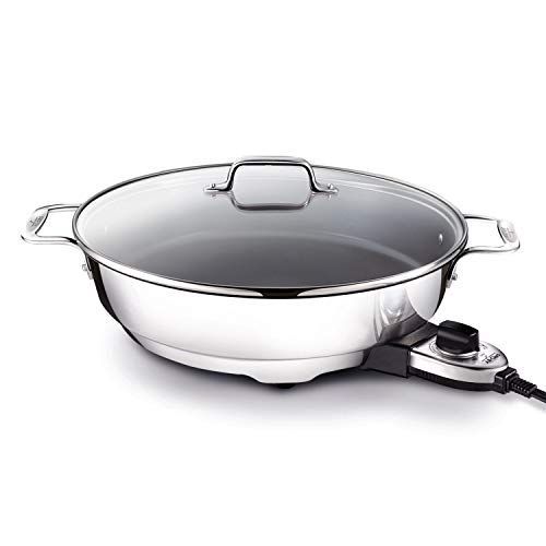  All-Clad SK492 Electric Skillet with Adjustable Temperature Dial, 7 Quart, Stainless Steel