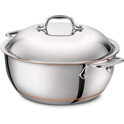  All-Clad 6500 SS Copper Core 5-Ply Bonded Dishwasher Safe Dutch Oven with Lid / Cookware, 5.5-Quart, Silver