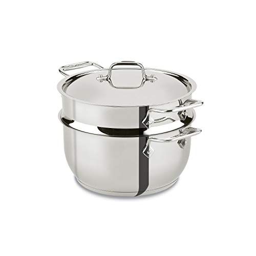  All-Clad E414S564 Stainless Steel Steamer Cookware, 5-Quart, Silver - 2100078498