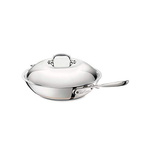  All-Clad 6412 SS Copper Core 5-Ply Bonded Dishwasher Safe Chefs Pan / Cookware, 12-Inch, Silver