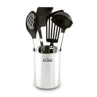 All-Clad K040S564 Scratch & Heat-Resistant Nylon Tools with Stainless Steel Handles and Caddy, 5-Piece