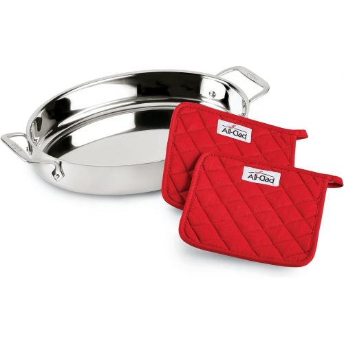  All-Clad E9019464 Gourmet Accessories Stainless Steel Square Baker w/ lid cookware, 8-Inch, Silver