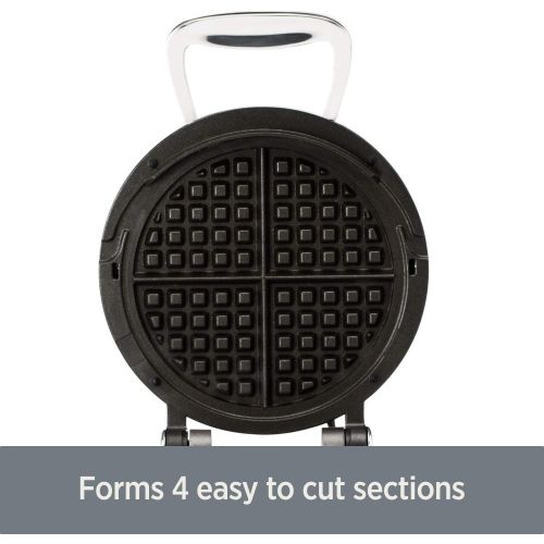  All-Clad WD700162 Stainless Steel Classic Round Waffle Maker with 7 Browning Settings, 4-Section, Silver