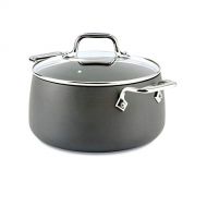 All-Clad E7854464 HA1 Hard Anodized Nonstick Dishwasher Safe PFOA Free Soup Pot/Stock Pot Cookware, 4-Quart, Black