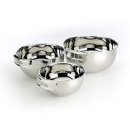 All-Clad MBSET Stainless Steel Dishwasher Safe Mixing Bowls Set Kitchen Accessorie, 3-Piece, Silver