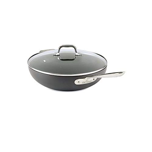  All-Clad E7859464 HA1 Hard Anodized Nonstick Dishwasher Safe PFOA Free Chefs Pan/Wok Cookware, 12-Inch, Black