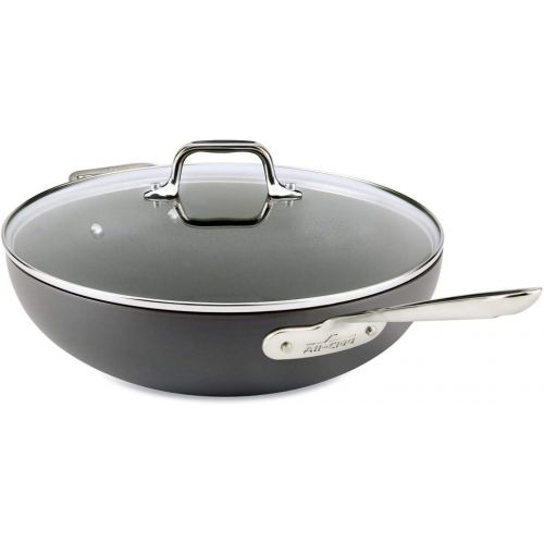  All-Clad E7859464 HA1 Hard Anodized Nonstick Dishwasher Safe PFOA Free Chefs Pan/Wok Cookware, 12-Inch, Black