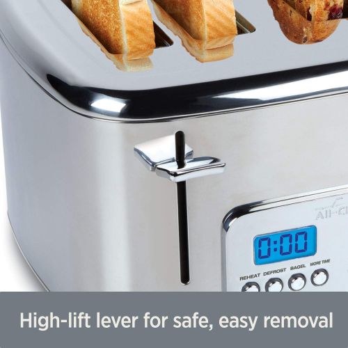  All-Clad TJ824D51 Stainless Steel Digital Toaster with Extra Wide Slot, 4-Slice, Silver