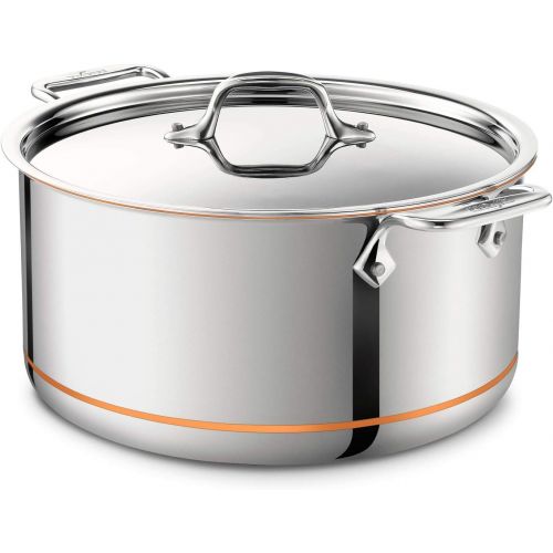  All-Clad 6508 SS Copper Core 5-Ply Bonded Dishwasher Safe Stockpot/Cookware, 8-Quart, Silver