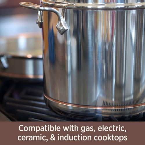  All-Clad 6508 SS Copper Core 5-Ply Bonded Dishwasher Safe Stockpot/Cookware, 8-Quart, Silver