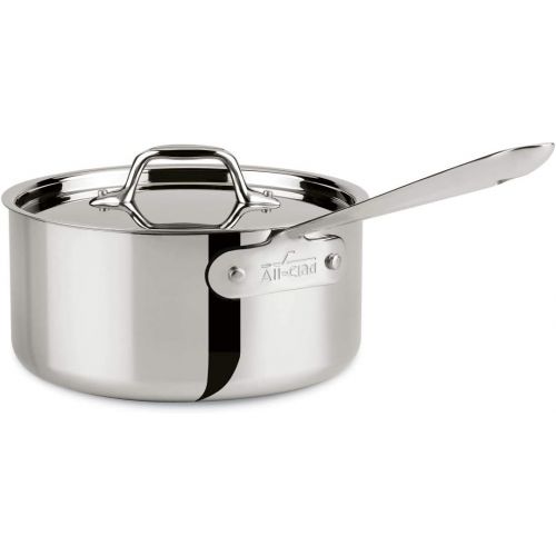  All-Clad 4203 Stainless Steel Tri-Ply Bonded Dishwasher Safe Sauce Pan with Lid / Cookware, 3-Quart, Silver - 8701004398