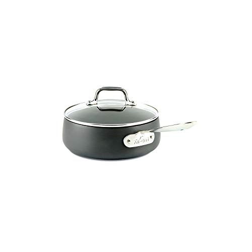  All-Clad E7852664 HA1 Hard Anodized Nonstick Dishwasher Safe PFOA Free Sauce Pan Cookware, 2.5-Quart, Black