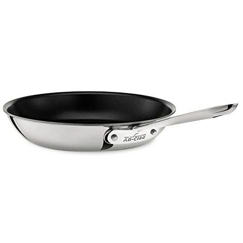  All-Clad 4112NSR2 Stainless Steel Tri-Ply Bonded Dishwasher Safe PFOA-free Non-Stick Fry Pan / Cookware, 12-Inch, Silver