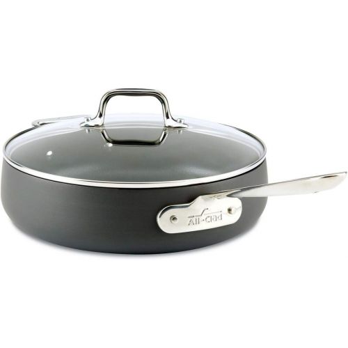  All-Clad E7853364 HA1 Hard Anodized Nonstick Dishwasher Safe PFOA Free Saute Pan Cookware, 4-Quart, Black