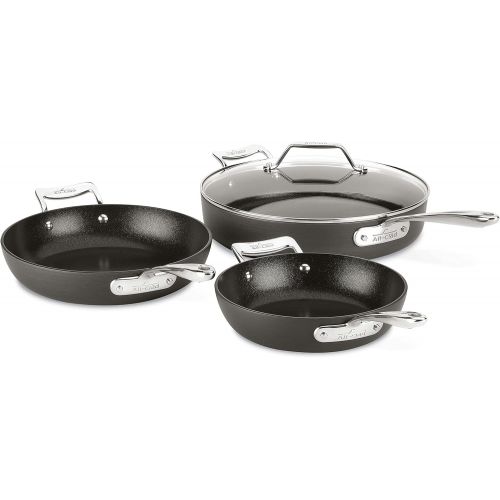  All-Clad Essentials Nonstick Skillet set, 4-Piece, Grey