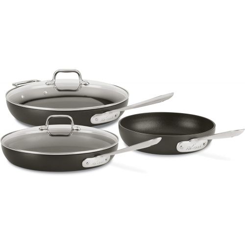  All-Clad HA1 Nonstick Hard Anodized Cookware Set, 5 piece, Black