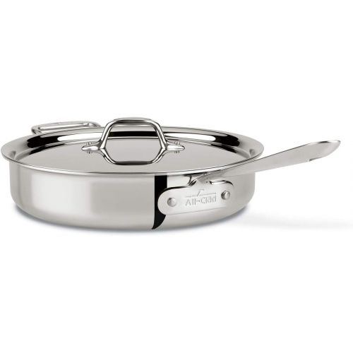  All-Clad 4403 Stainless Steel Tri-Ply Bonded Dishwasher Safe 3-Quart Saute Pan with Lid, Silver: Kitchen & Dining