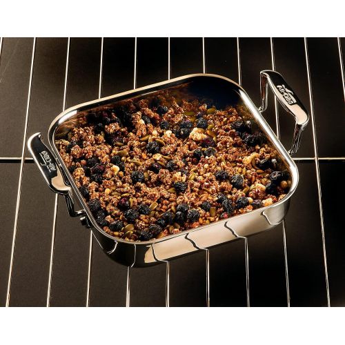  All-Clad E9019464 Gourmet Accessories Stainless Steel Square Baker w/ lid cookware, 8-Inch, Silver: Kitchen & Dining