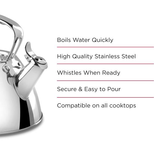  [아마존베스트]All-Clad E86199 Stainless Steel Tea Kettle, 2-Quart, Silver