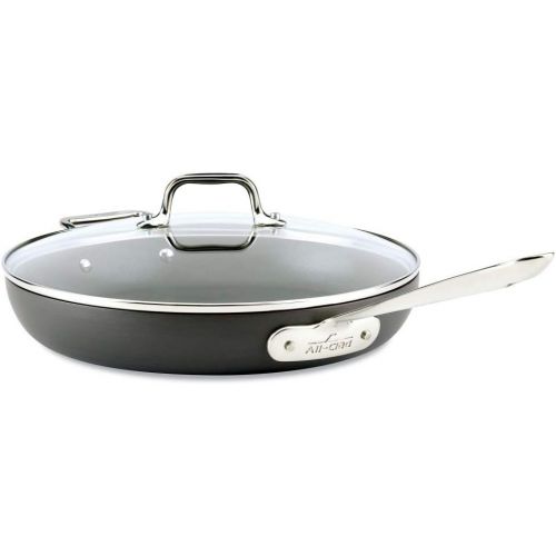  All-Clad HA1 Hard Anodized Nonstick Frying Pan with Lid, 12 Inch Pan Cookware, Medium Grey -
